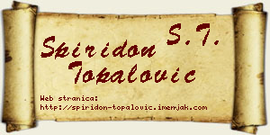 Spiridon Topalović vizit kartica